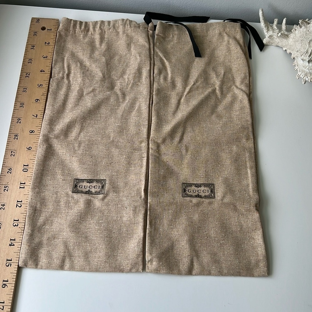 2 15” x 6” Gucci Slippers Dust Bags